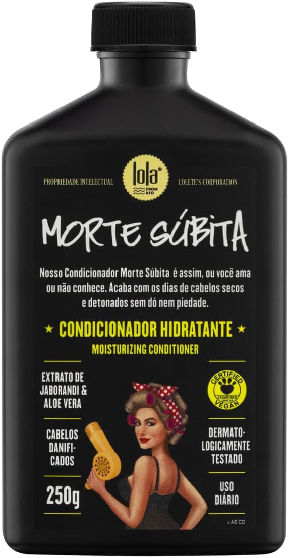 Lola From Rio - Morte Subita - Condicionador Hidratante para Todos os Tipos de Cabelos Secos e Danificados, Vegano, sem Crueldade, sem Parabenos, sem Sulfatos, 250 G