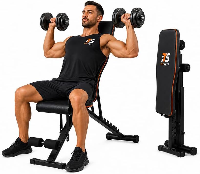 Banco Regulável Its Fitness 3 Em 1 Supino Reto Inclinado Dobrável Aço 150Kg