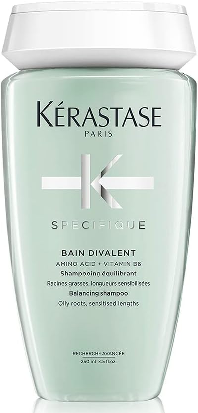 Kérastase Shampoo Specifique Bain Divalent, Cabelos Oleosos, Controle da Oleosidade, Aminoácido, Vitamina B6, 250 Ml