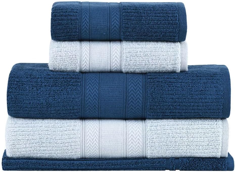Buddemeyer Jogo de Toalhas Melissa Extra Soft, Gigante, Azul/Azul Marinho, 5 Peças