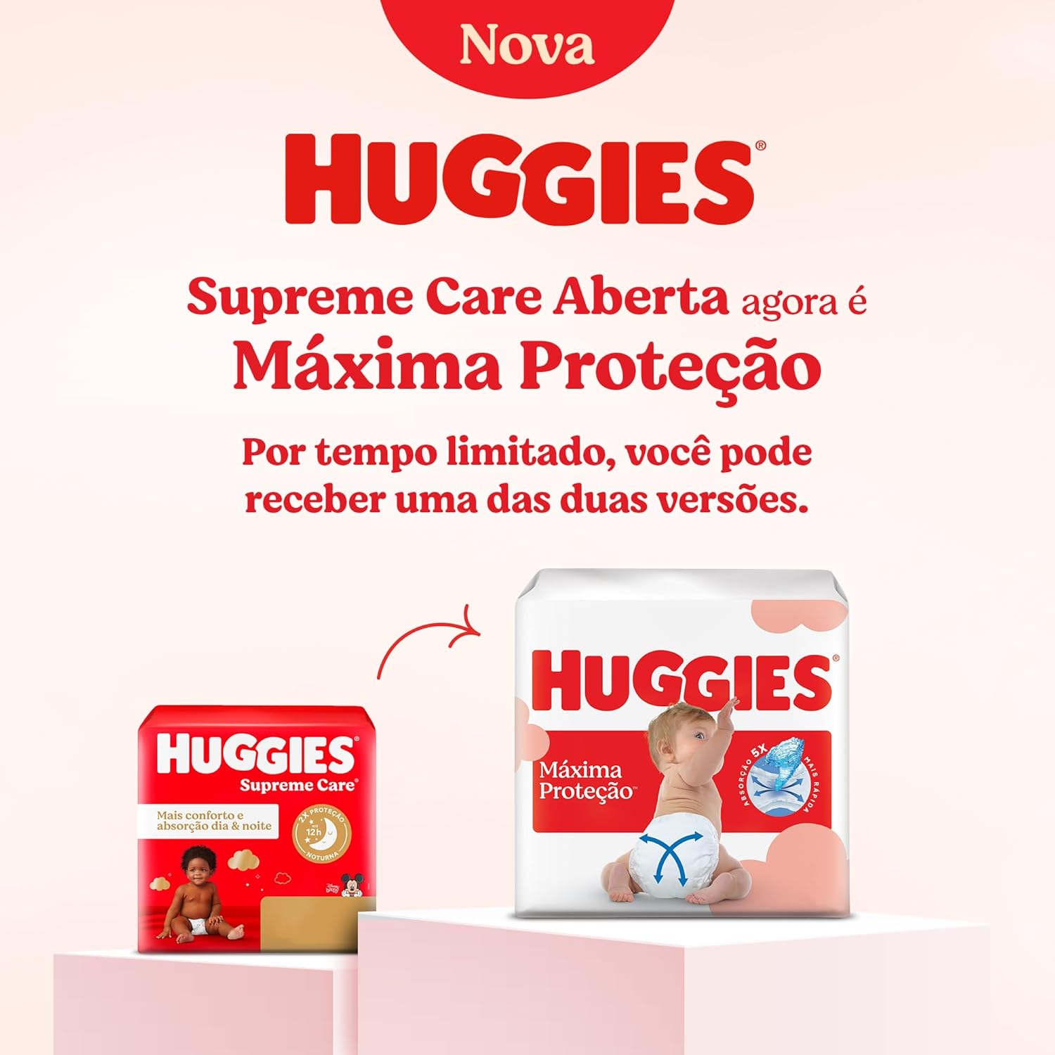 Ajuda a reforçar os principais argumentos de venda: absorção rápida, proteção e conforto.