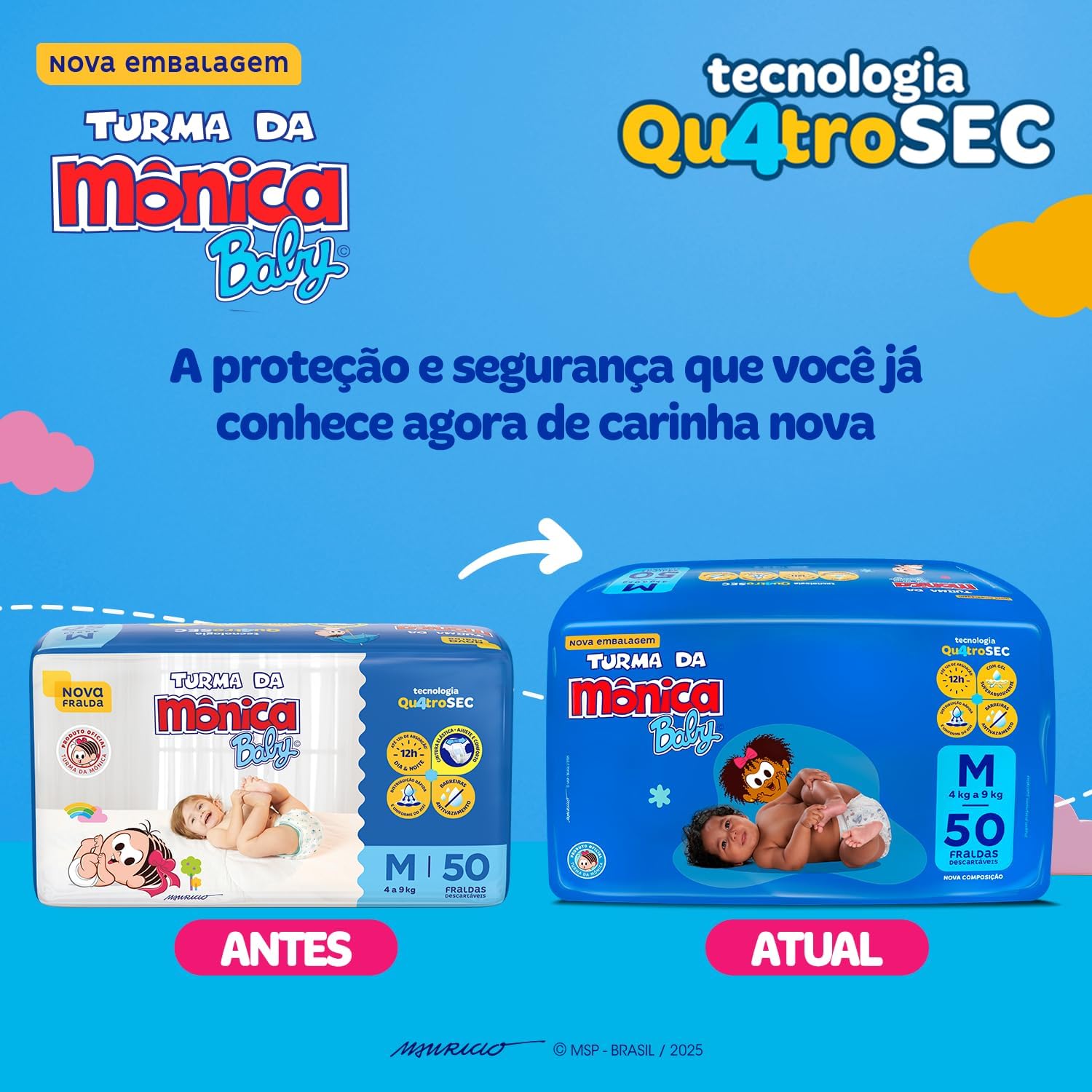 Destaca como a fralda distribui o xixi e sustenta a promessa de absorção rápida e retenção de umidade.