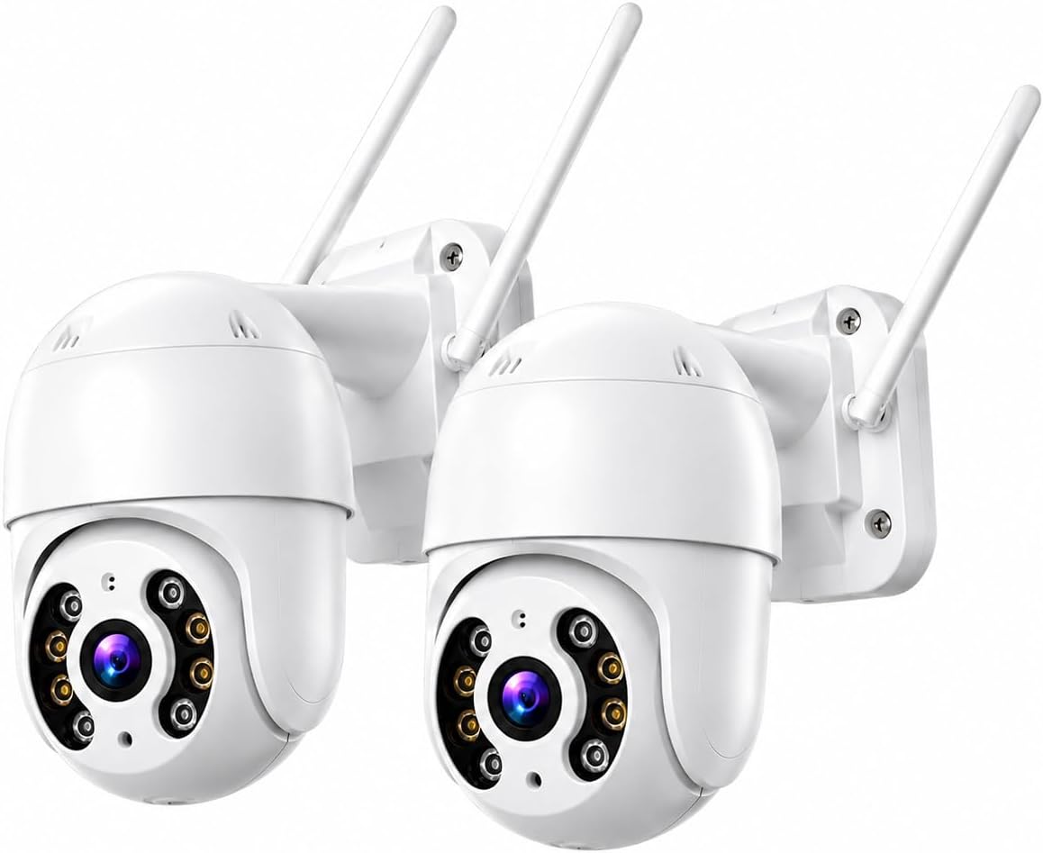Kit com 2 Câmeras de Segurança Wi-Fi Externa Ip A8 – Prova D’água com Visão Noturna Infravermelha e Monitoramento Em Tempo Real Premium (2)