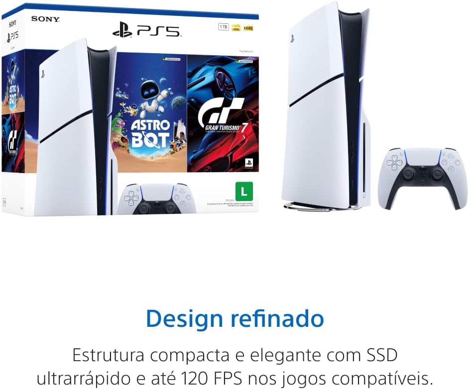 Evidencia o formato mais compacto e a construção física do PS5 Slim Disk.