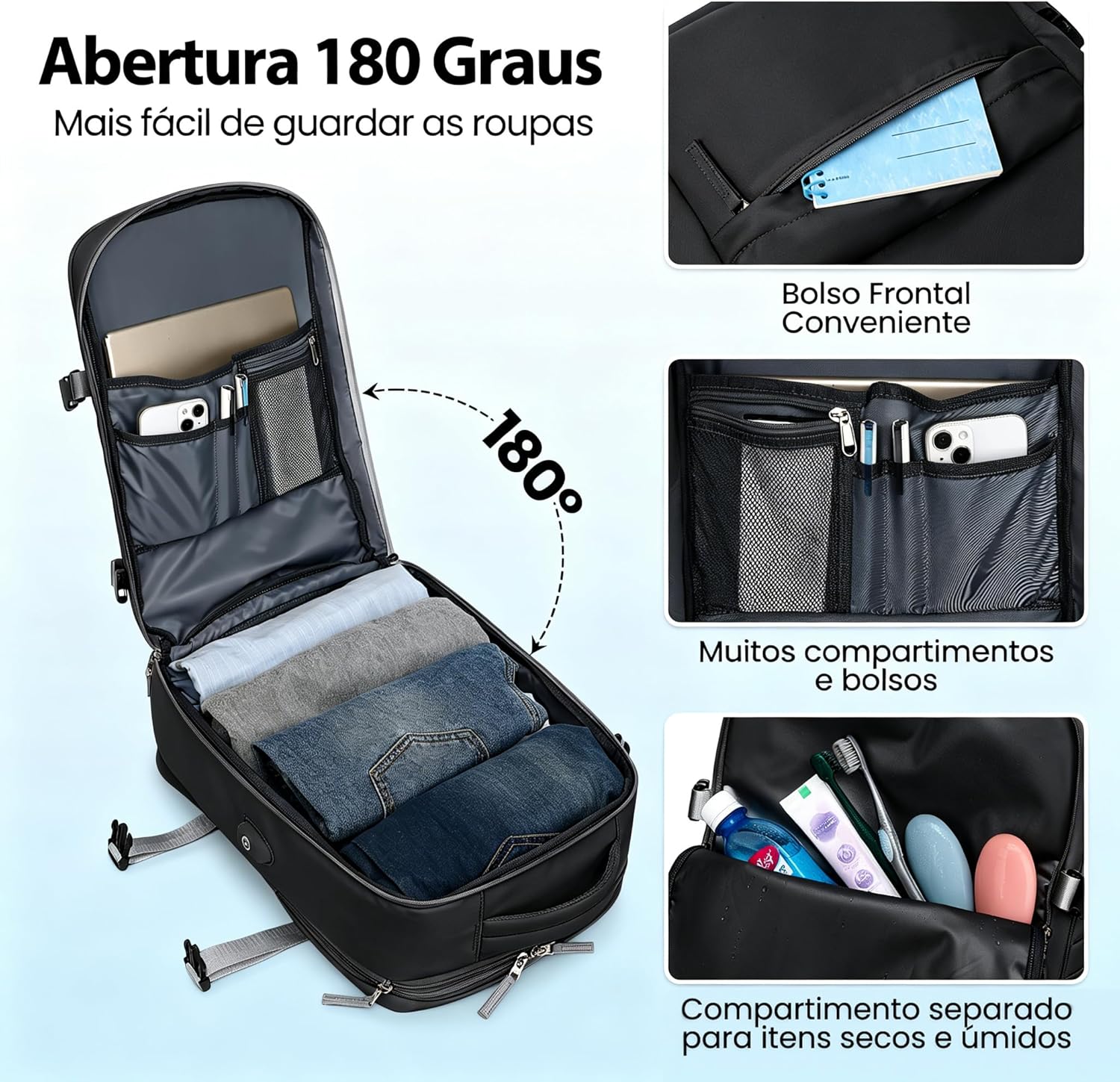Destaca a proposta casual e versátil, reforçando que a mochila funciona além de viagens.