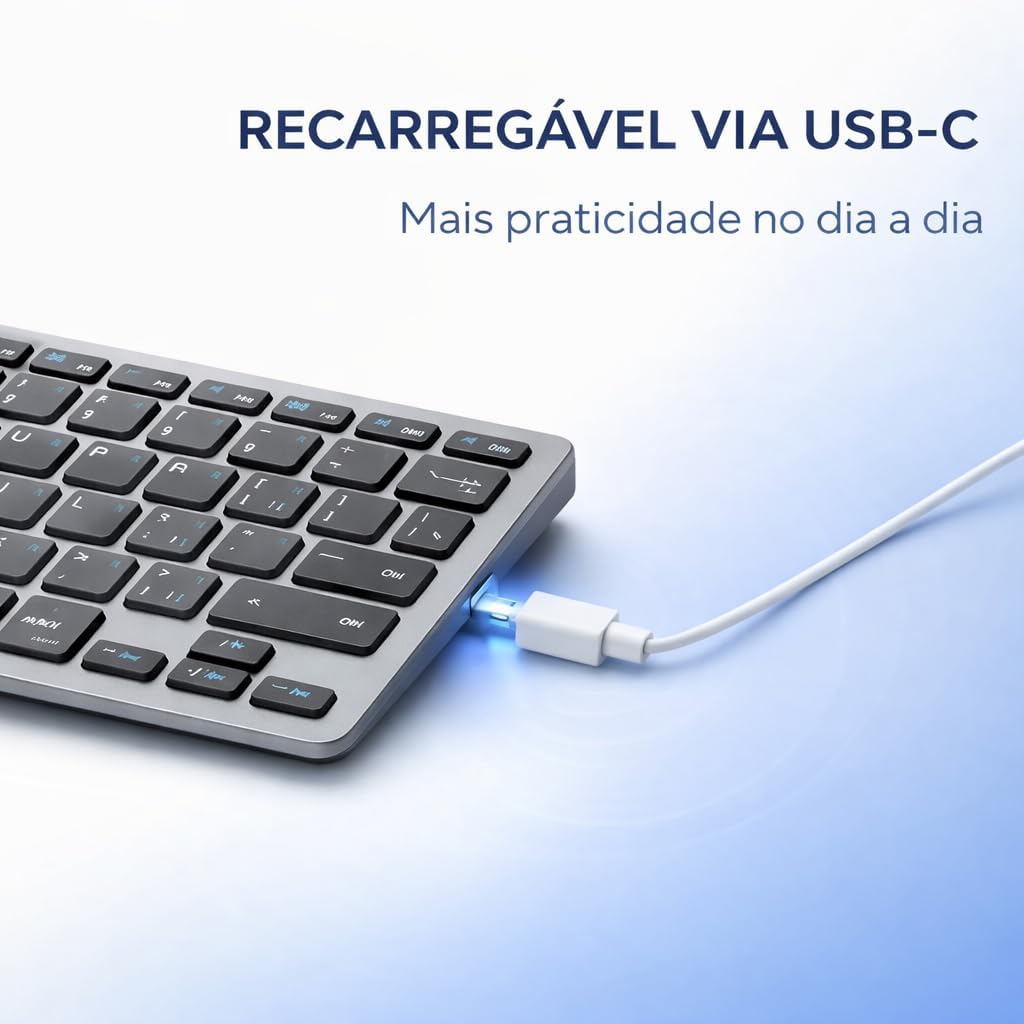 Pode evidenciar a disposição ABNT2, a compactação das teclas ou algum recurso funcional do conjunto.