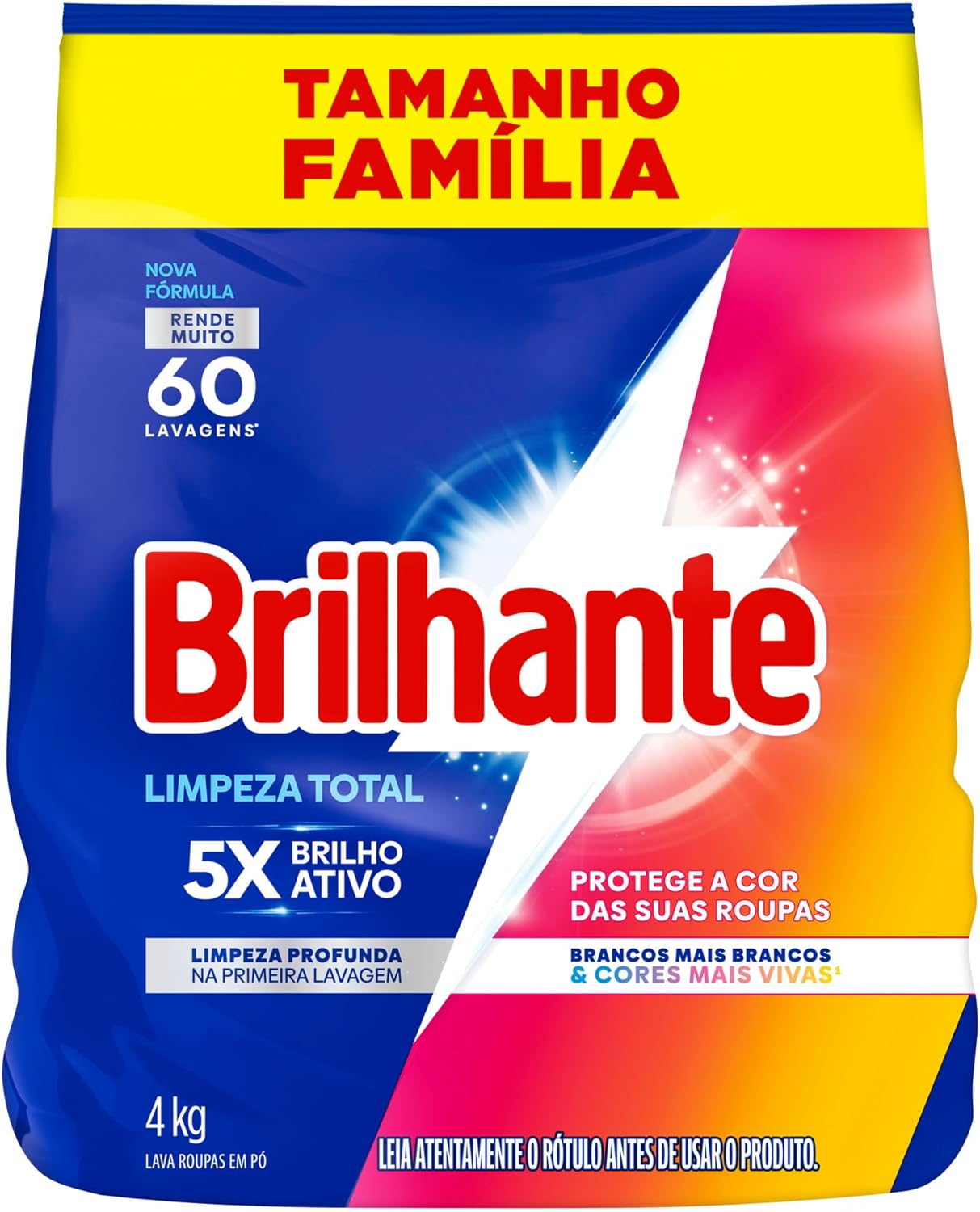 Brilhante Lava-Roupas Limpeza Total 4 Kg