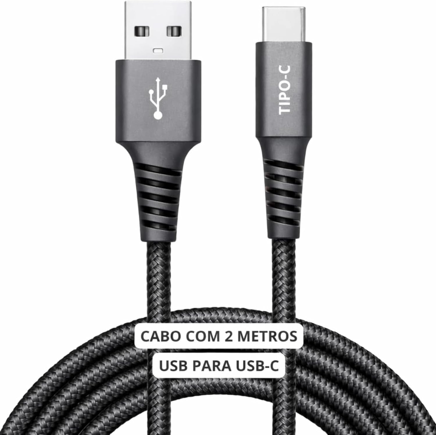 Cabo USB-C 2M 60W Nylon Trançado