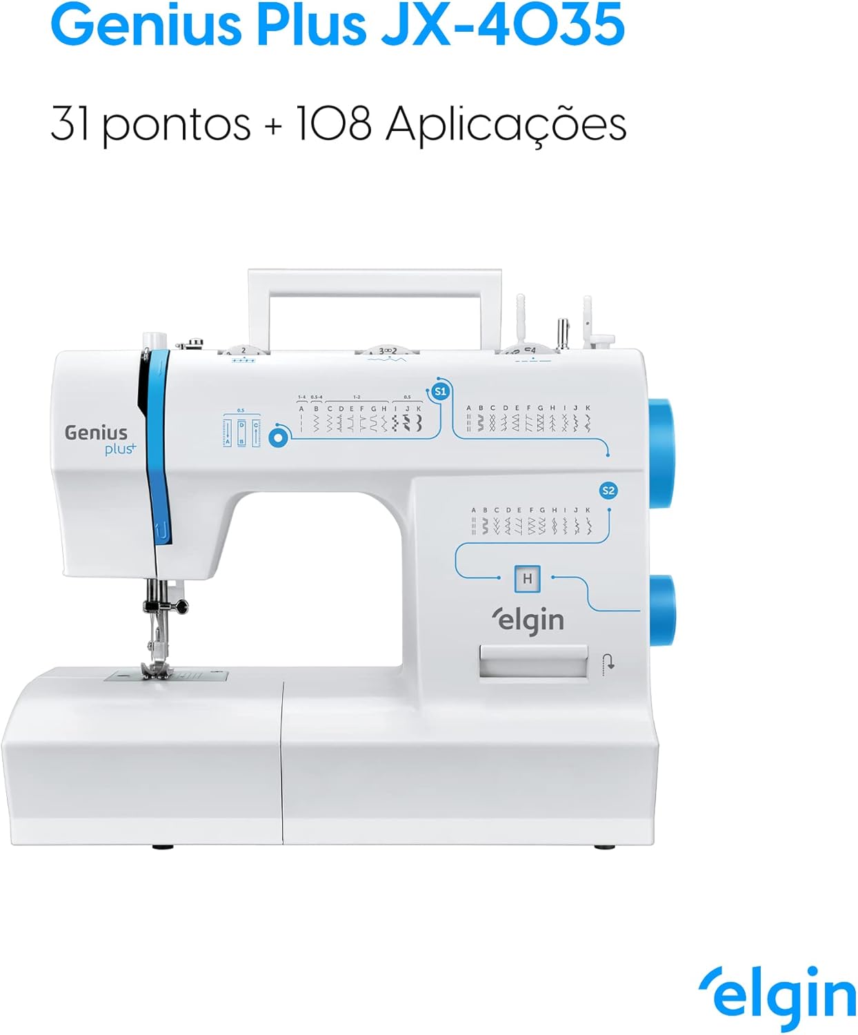 Ajuda a comunicar dimensões, presença física e aspecto compacto para bancada ou mesa de costura.