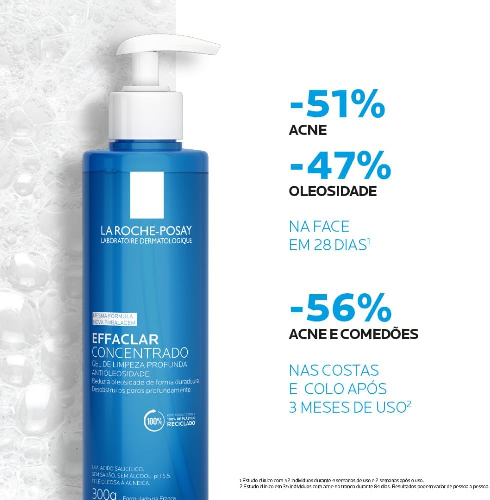 Destaca atributos de formulação, como ativos e promessa antiacne.