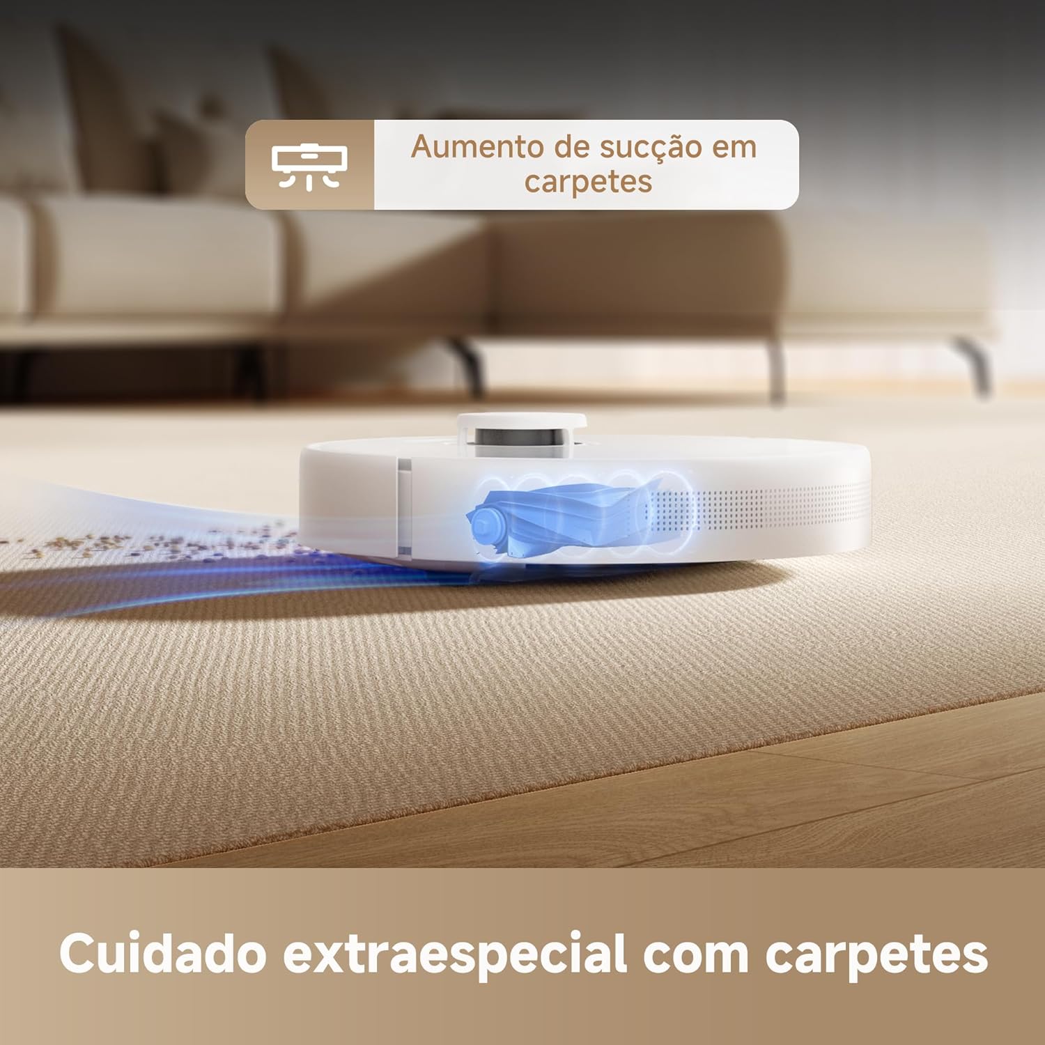 Explica o benefício de reduzir manutenção por longos períodos com recolhimento automático de pó.
