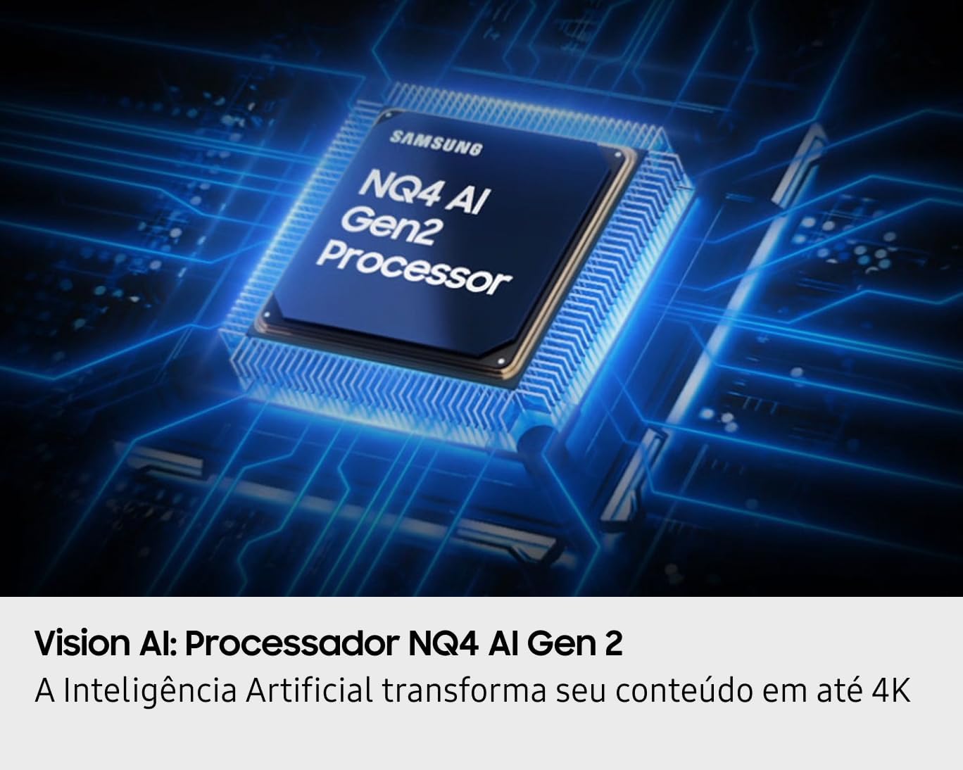 Recursos de imagem, especialmente Mini LED, contraste e qualidade 4K com AI.