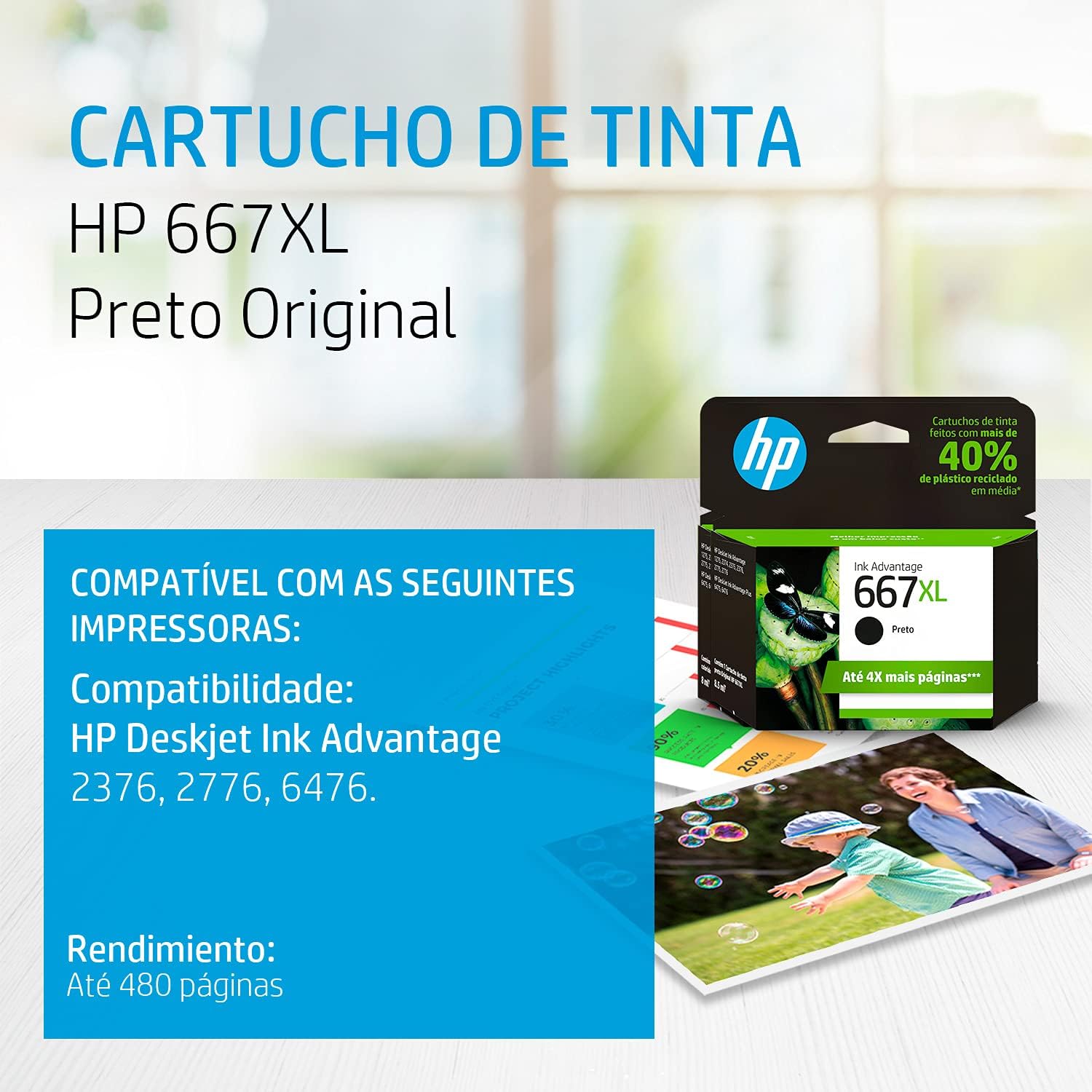 Detalhes físicos do cartucho, acabamento e informações de identificação.