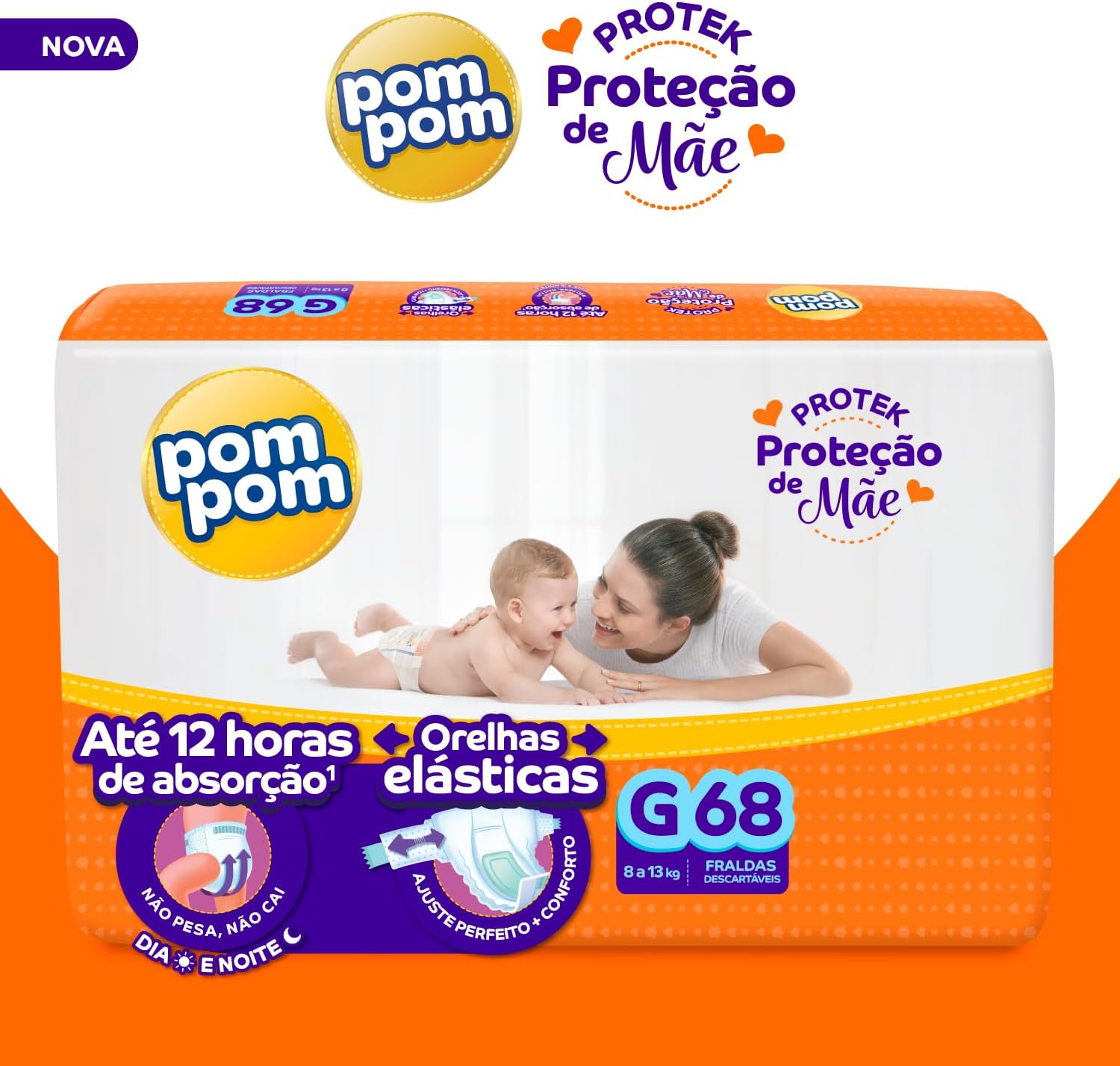 Destaca um diferencial funcional da fralda, útil para explicar benefício prático.