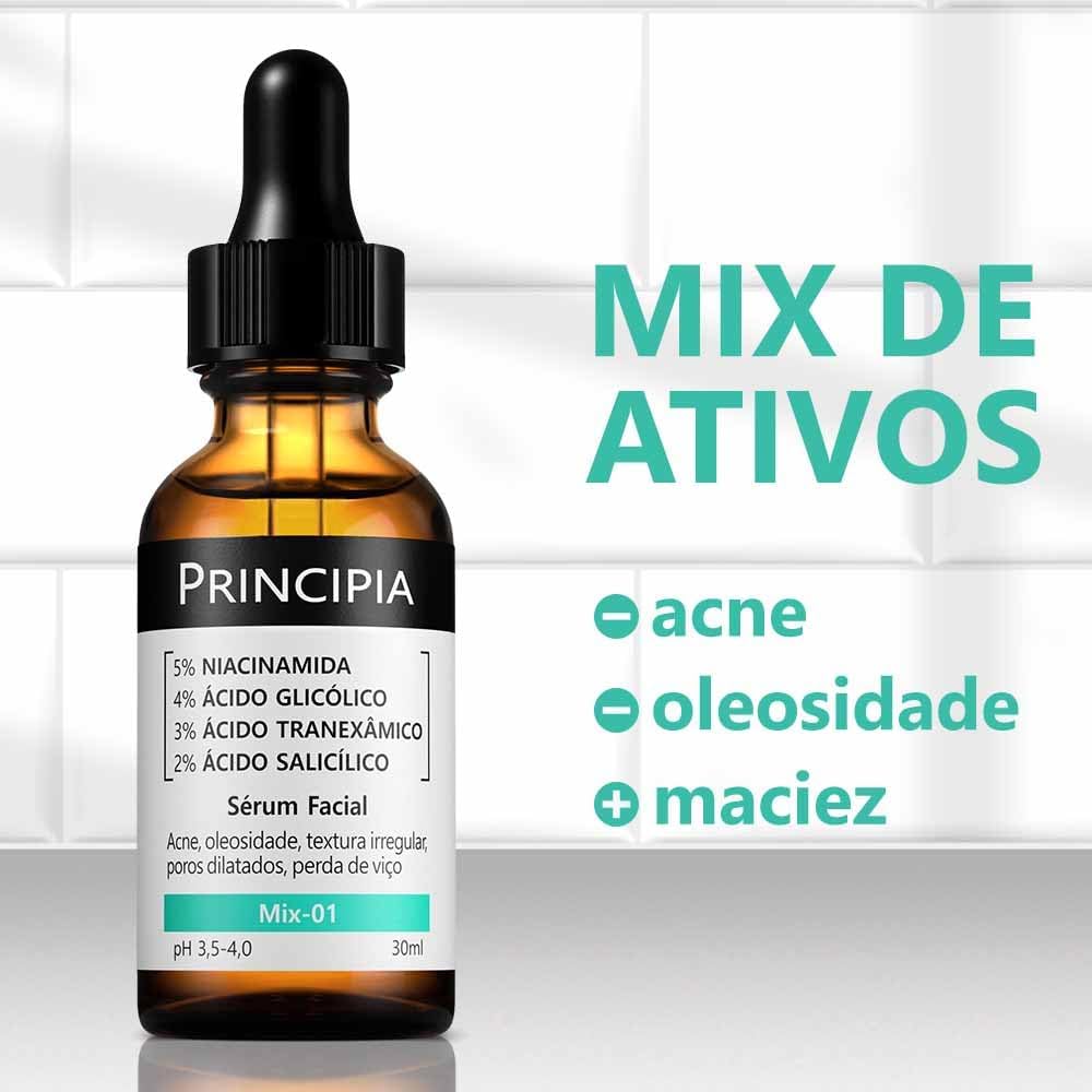 Ajuda a destacar a marca Principia, a organização visual do kit e possíveis informações de embalagem/rotulagem.