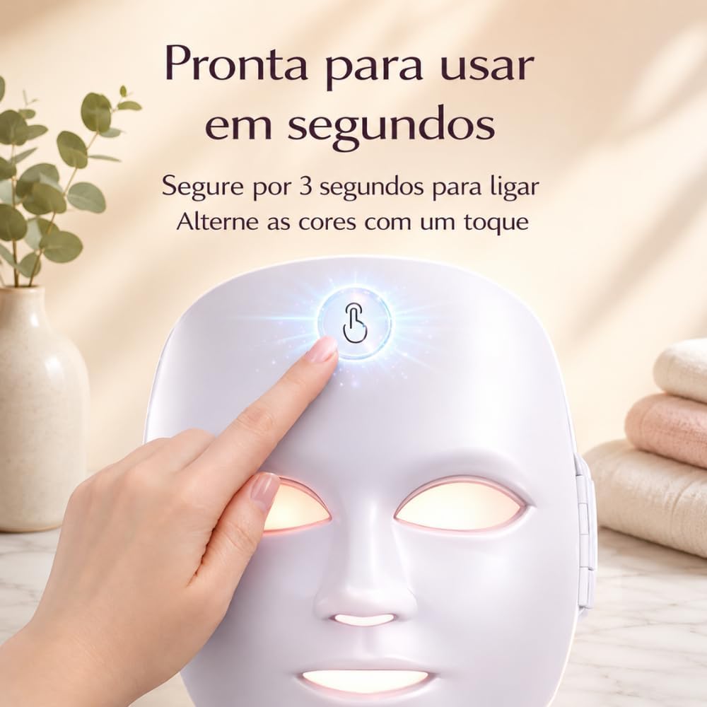 Ajuda a destacar a área de cobertura facial e a estrutura anatômica do produto.