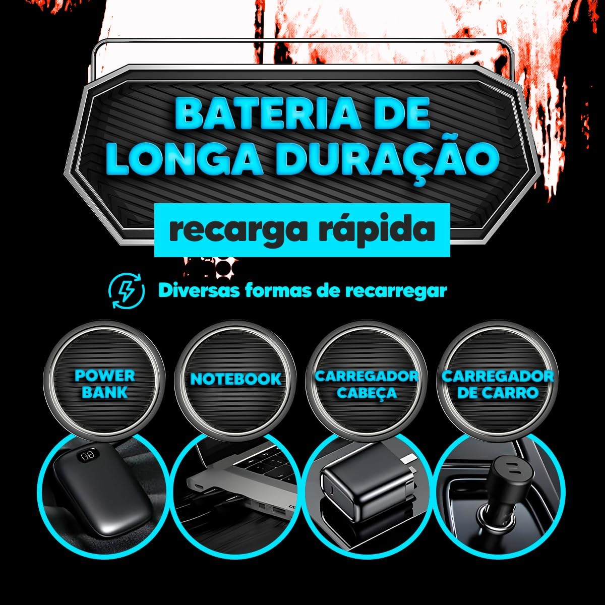 Serve para reforçar recursos físicos como ajuste de foco, encaixe ou comandos.