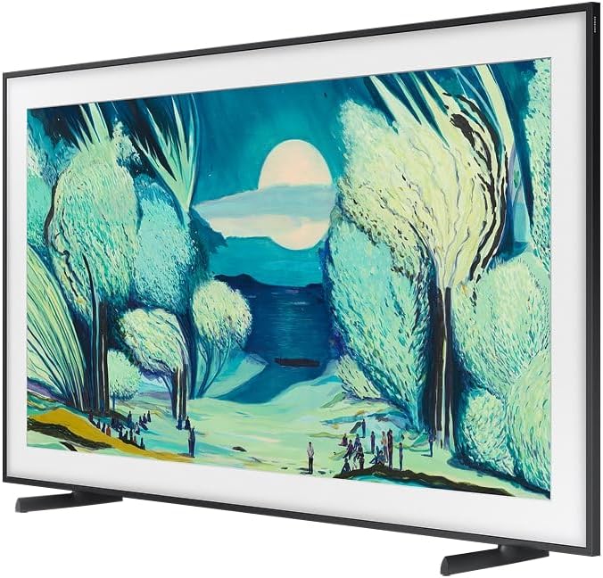 Evidencia o apelo estético da The Frame no ambiente, um dos principais diferenciais do produto.