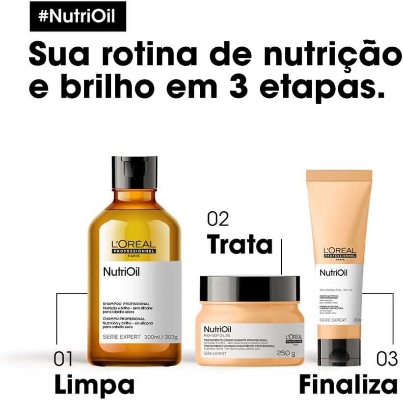 Ajuda a comunicar benefícios principais do leave-in: maciez, brilho e tratamento sem pesar.