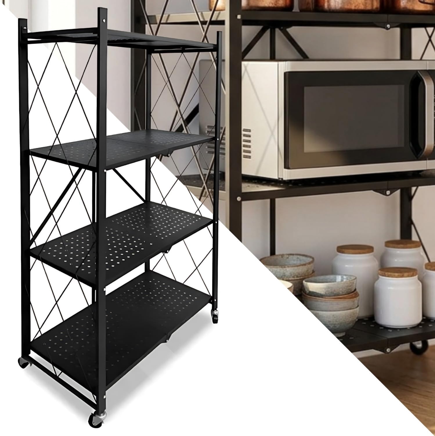 Estante Multiuso Prateleira Organizadora Aço Industrial Reforçada Luxo Dobrável Decoração 125X71X34 Cm Apartamento Escritório Quarto Cozinha Sala Banheiro Livros Aço e Pintura Eletrostática