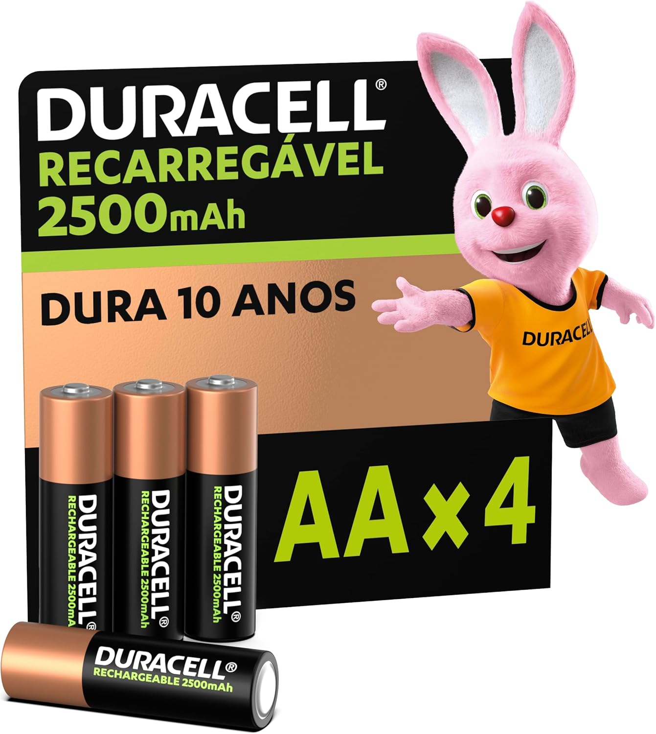 Pilha Recarregável Aa Duracell 2500Mah