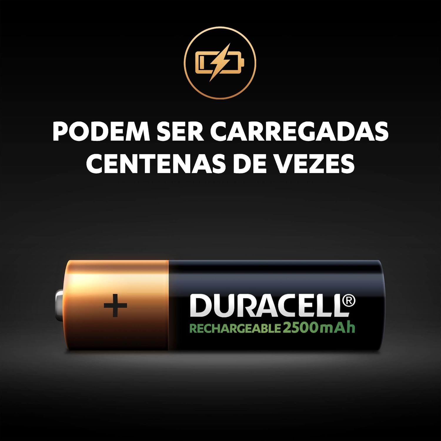 Destaca formato AA, acabamento e aspecto físico do produto.