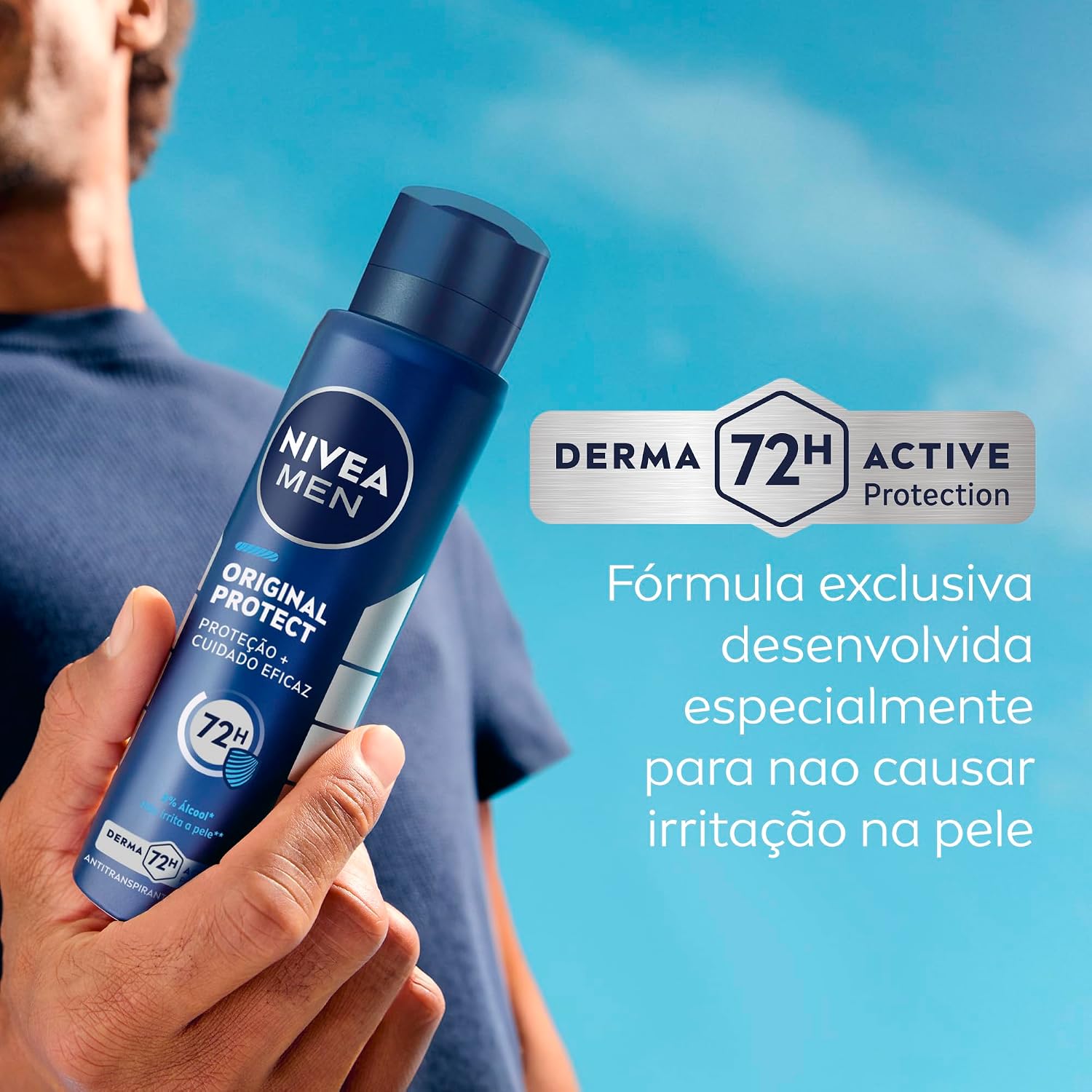 Valoriza a comunicação da fórmula e a proposta de proteção antitranspirante.