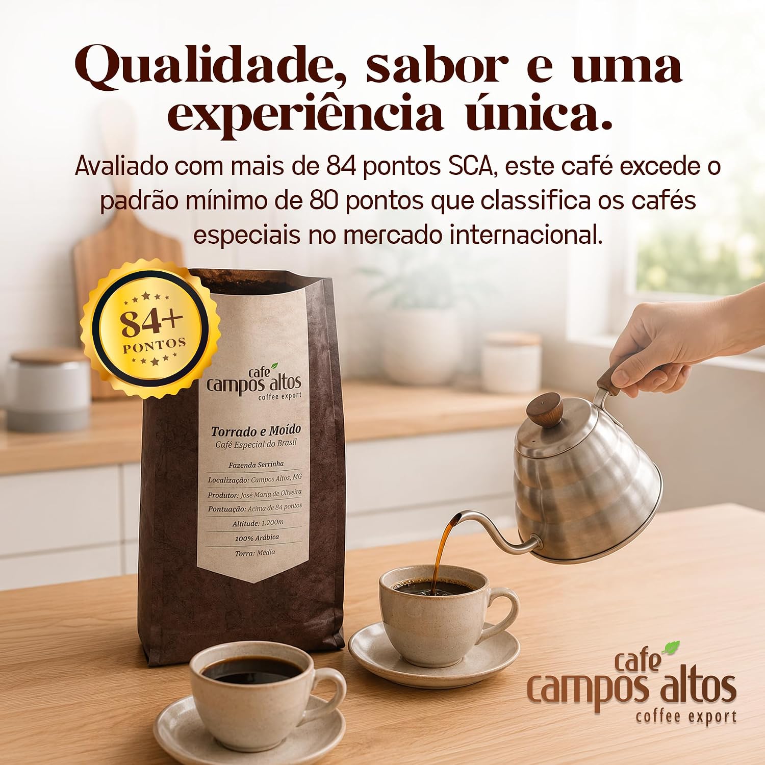 Reforça atributos técnicos e de conservação, como embalagem e apresentação do grão.