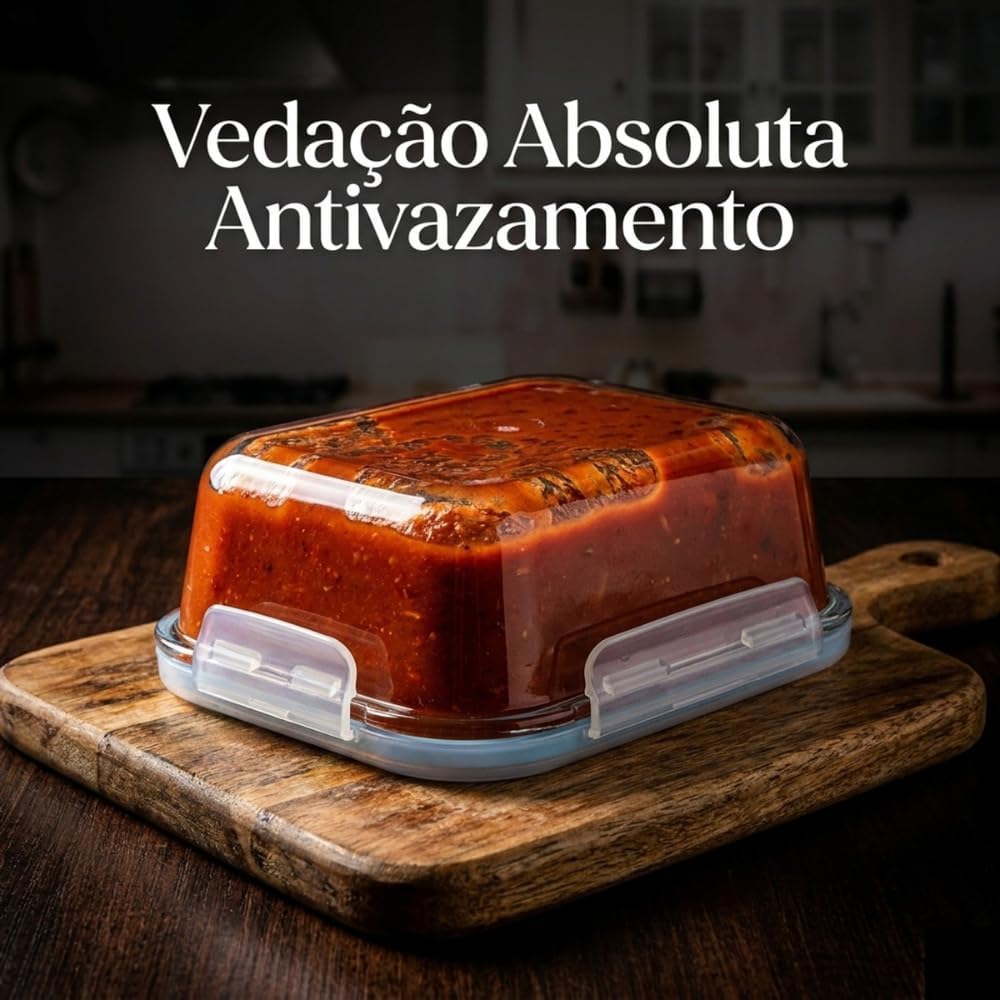 Evidencia a qualidade aparente do vidro, a transparência e o acabamento do pote.