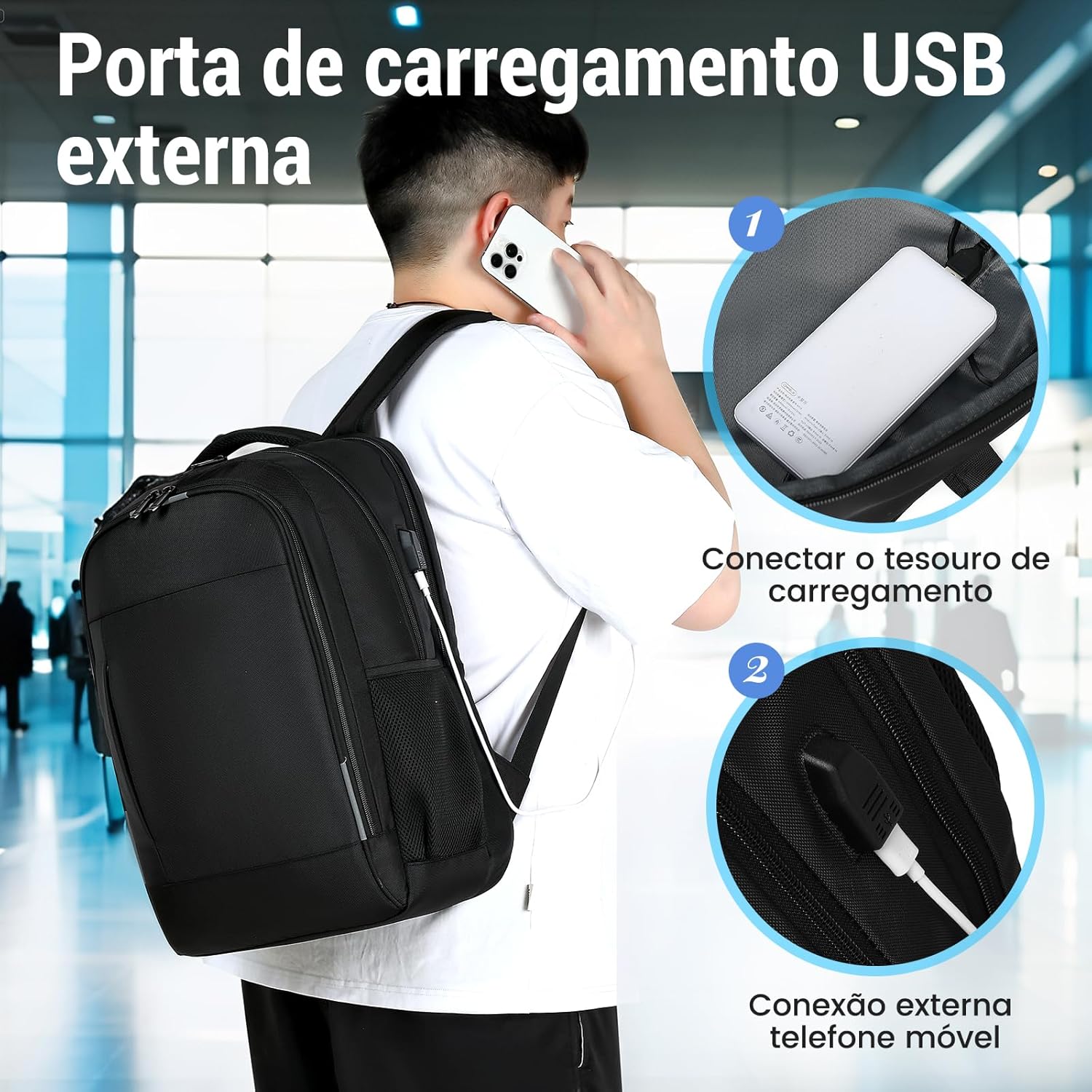 Reforça versatilidade para trabalho, faculdade ou viagem.