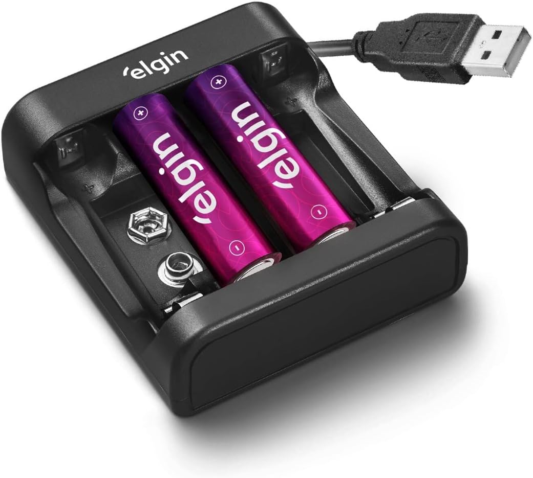 Carregador de Pilhas Elgin USB