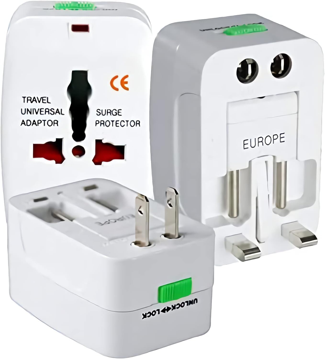 Adaptador de Tomada Universal para Viagem Padrão Internacional Europa Uk Asia Eua Jp Au Eu Europeu 3 Pinos Mais de 150 Países Bivolt Trava de Segurança Portátil Ajustável Super Premium