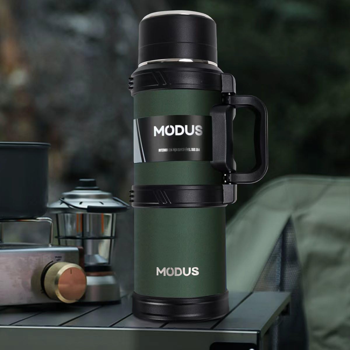 Garrafa Térmica 2.4 Litros Quente Frio com Isolada Térmico Capacidade Viagem Garrafa de Agua (Verde)