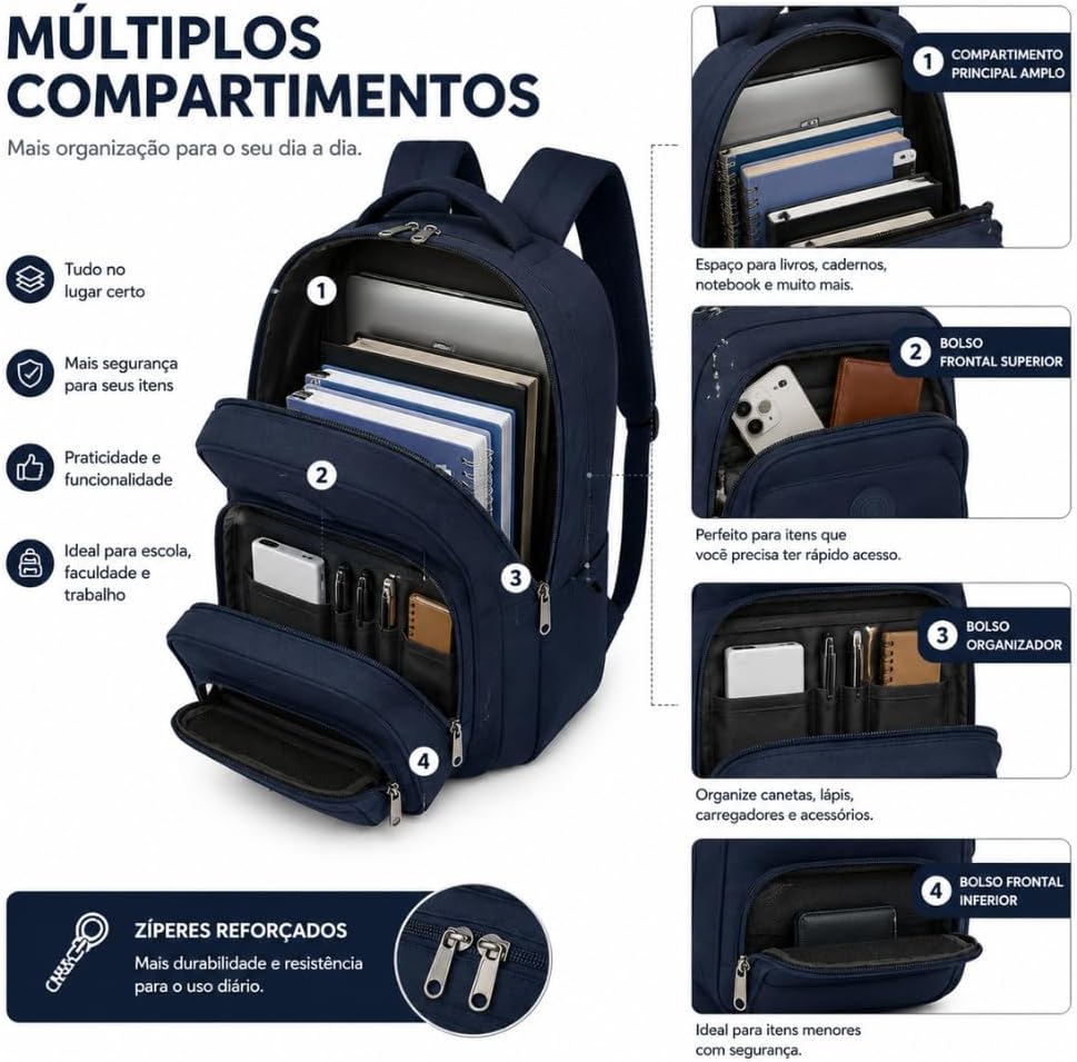 Evidencia a mochila como peça funcional para rotina escolar ou passeio, reforçando percepção de tamanho e utilidade.
