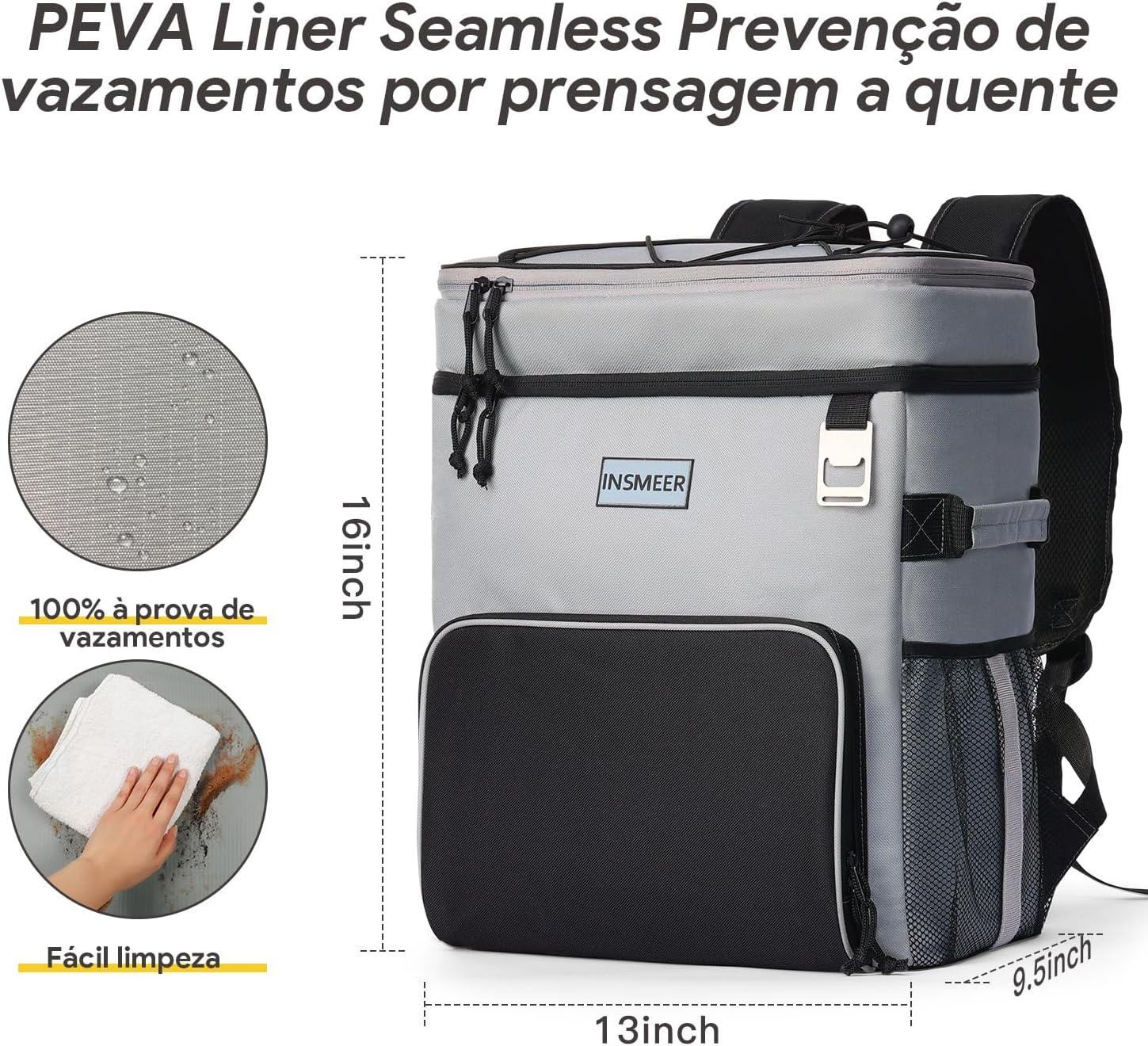 Mostra o produto em situação real, reforçando portabilidade e adequação para lazer e viagem.