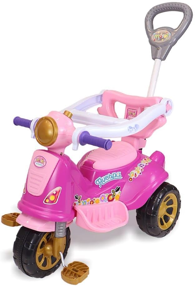 Triciclo Infantil Avespa Princesas Rosa com Empurrador Maral