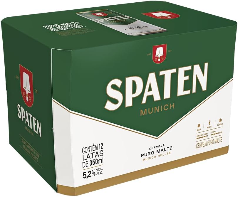 Pack Cerveja Spaten, Puro Malte, 350Ml, Lata - 12 Unidades