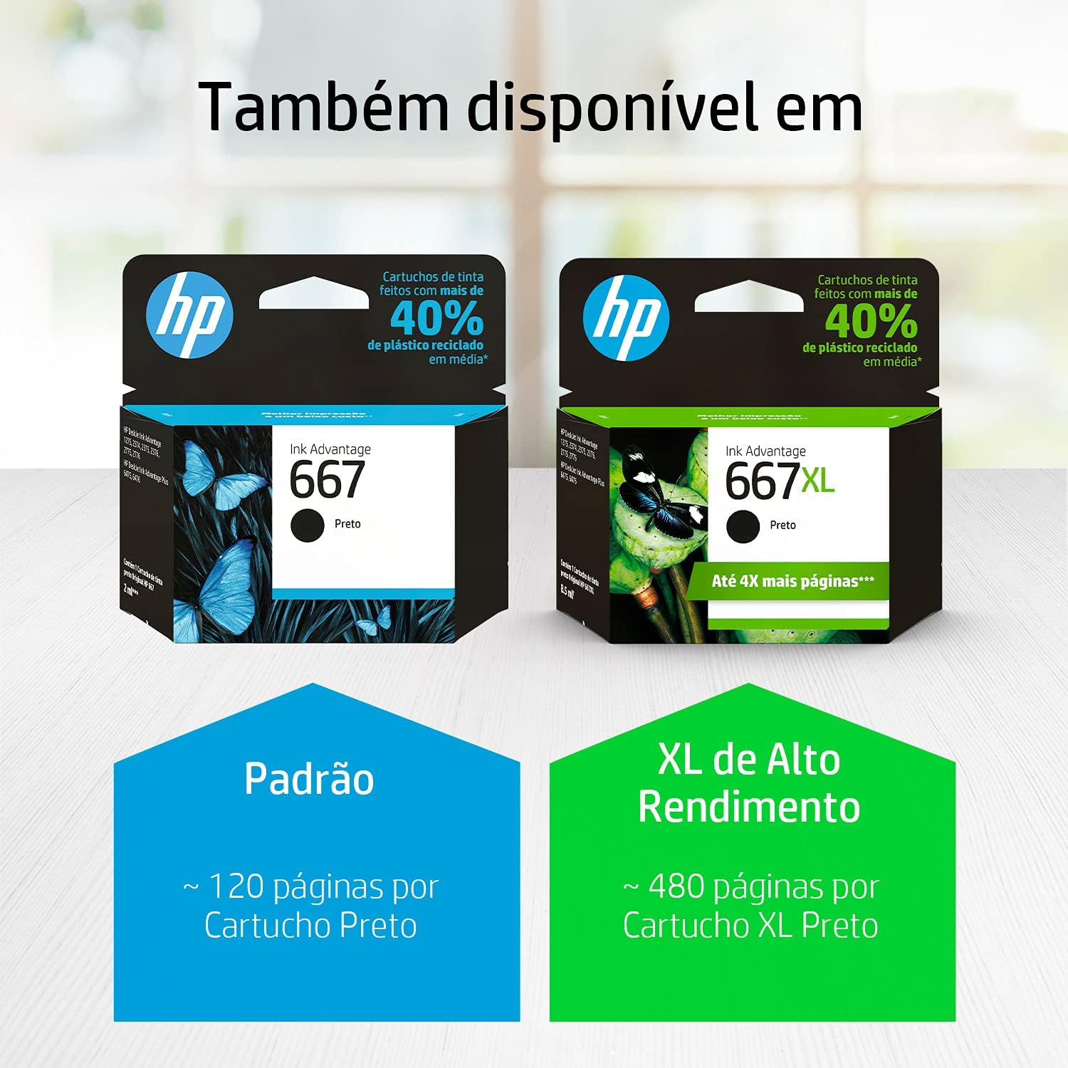 Evidencia o modelo 3YM79AB e ajuda a mostrar como reconhecer o cartucho correto.