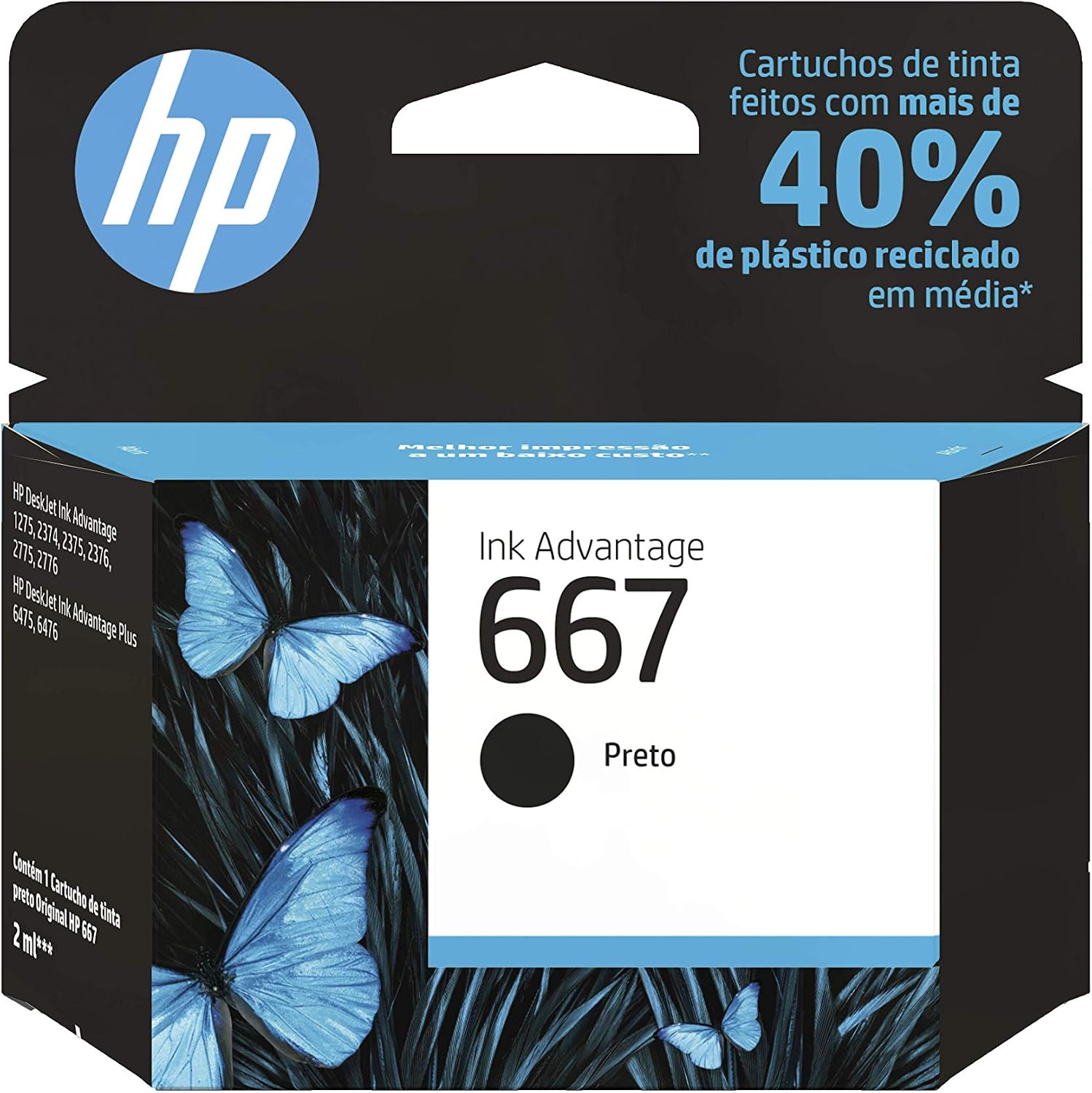Cartucho Hp 667 Preto Original