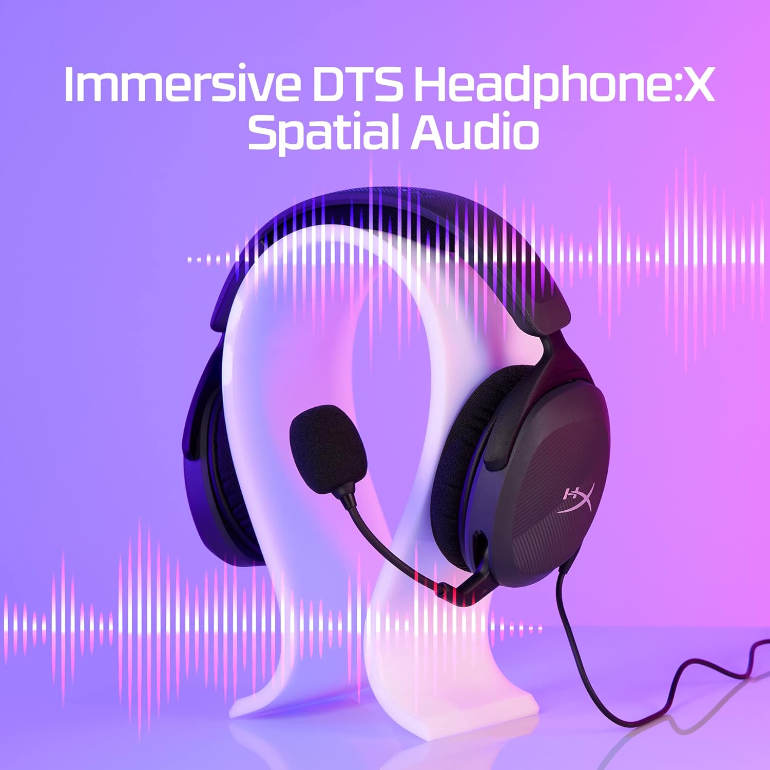 Serve para evidenciar acabamento, construção e detalhes do design do headset.