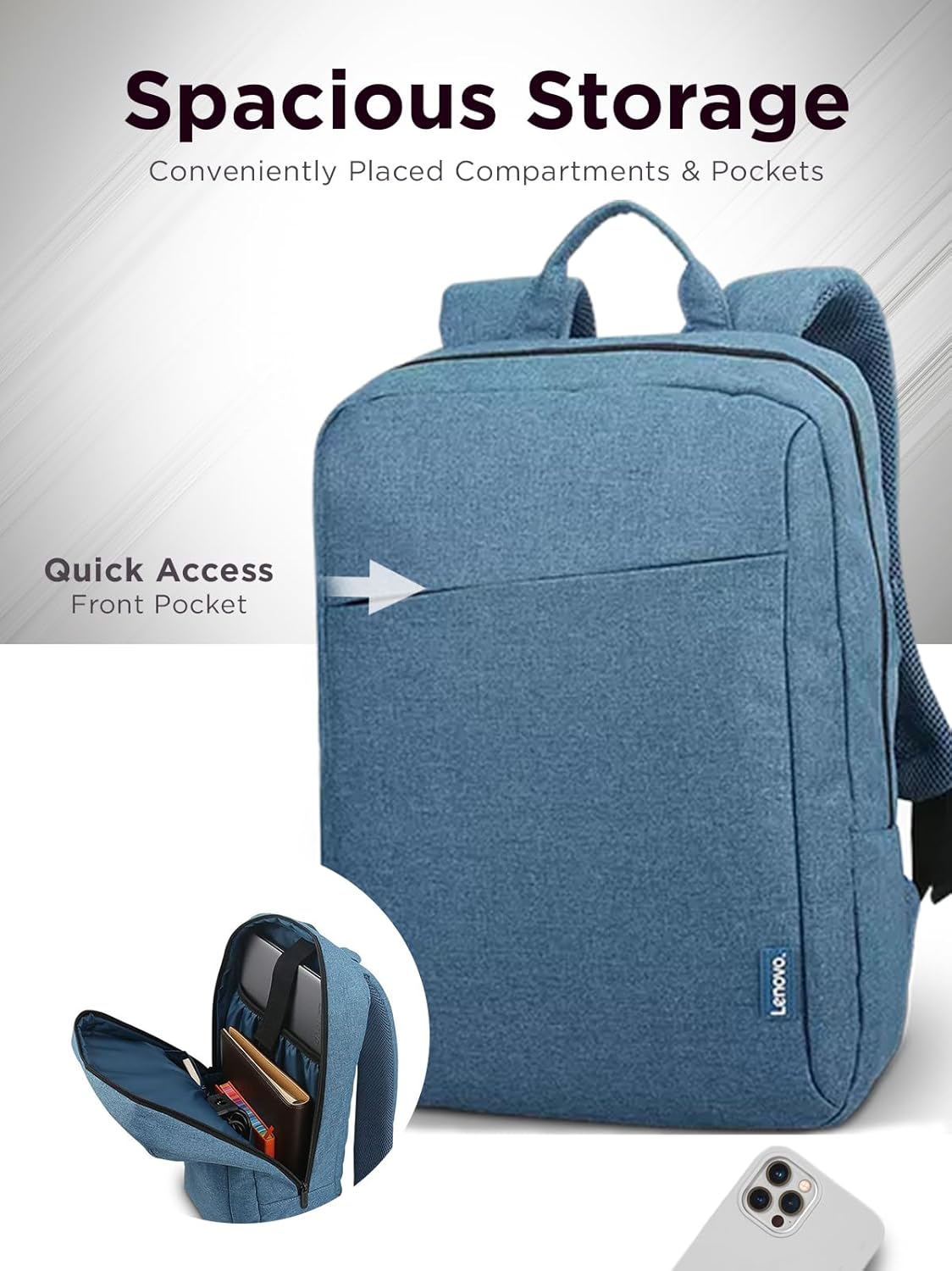 Ajuda a visualizar a estrutura física e a percepção de capacidade da mochila.