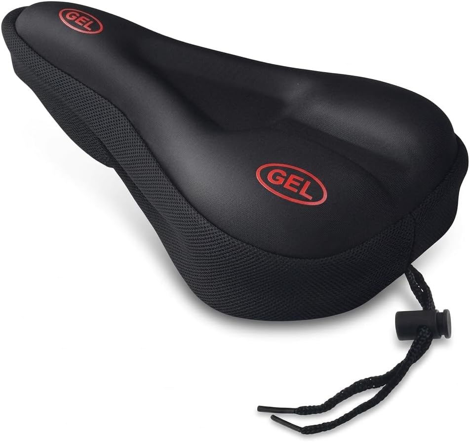Capa Selim Bike para Bicicleta com Banco Gel - Almofada Estreita Anatômica com Enchimento e Espuma de Alta Densidade, Antiderrapante e Ajustável para Ciclismo, Mountain Bike, Spinning e Ergométrica