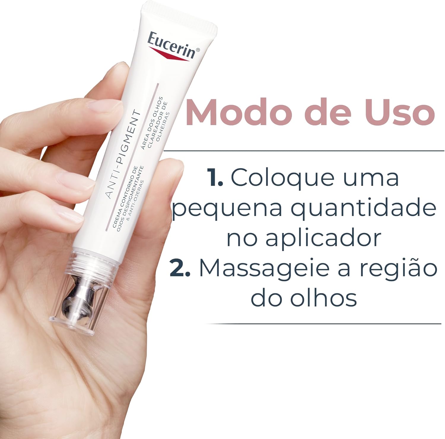 Rotina correta de aplicação, dois usos ao dia e cuidados ao redor dos olhos.