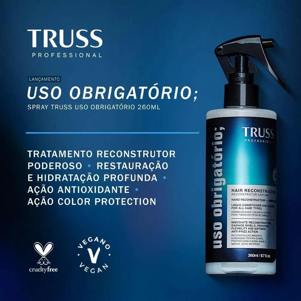 Ajuda a comunicar proposta premium, uso prático e posicionamento voltado para tratamento e reconstrução dos fios.