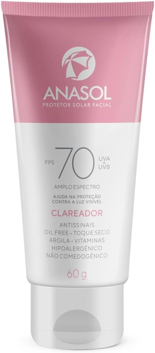 Anasol Protetor Solar Facial Fps 70 Clareador - 60 G