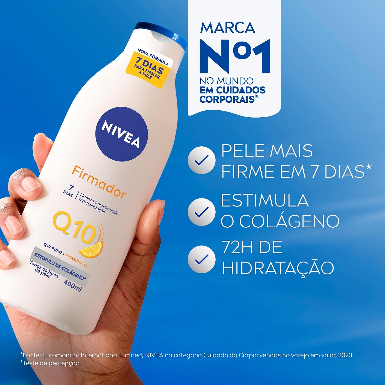 Benefício de uso diário, hidratação e percepção de cuidado com a pele.