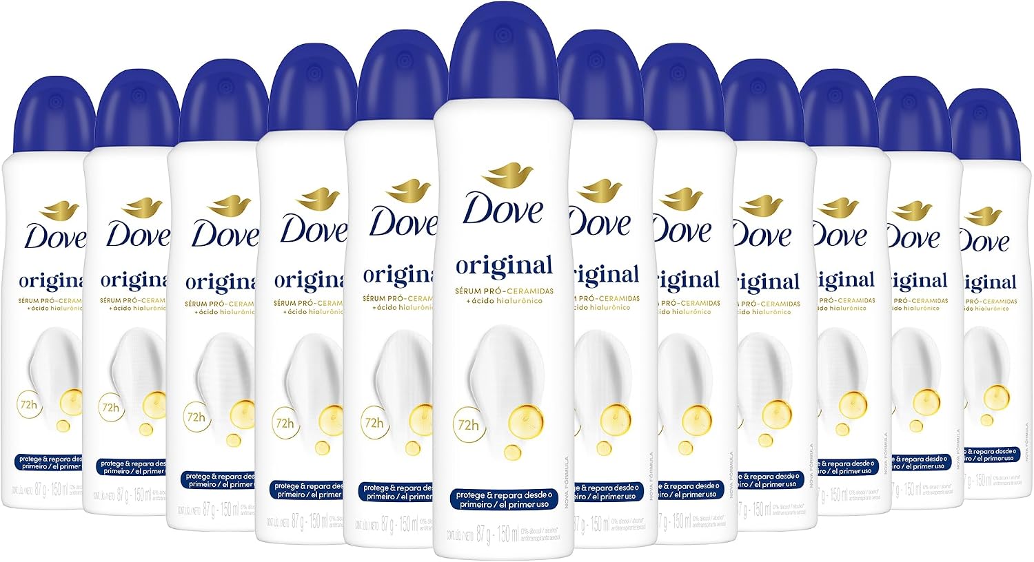 Dove 12 Unidades Desodorante Antitranspirante Aerossol Original 150Ml