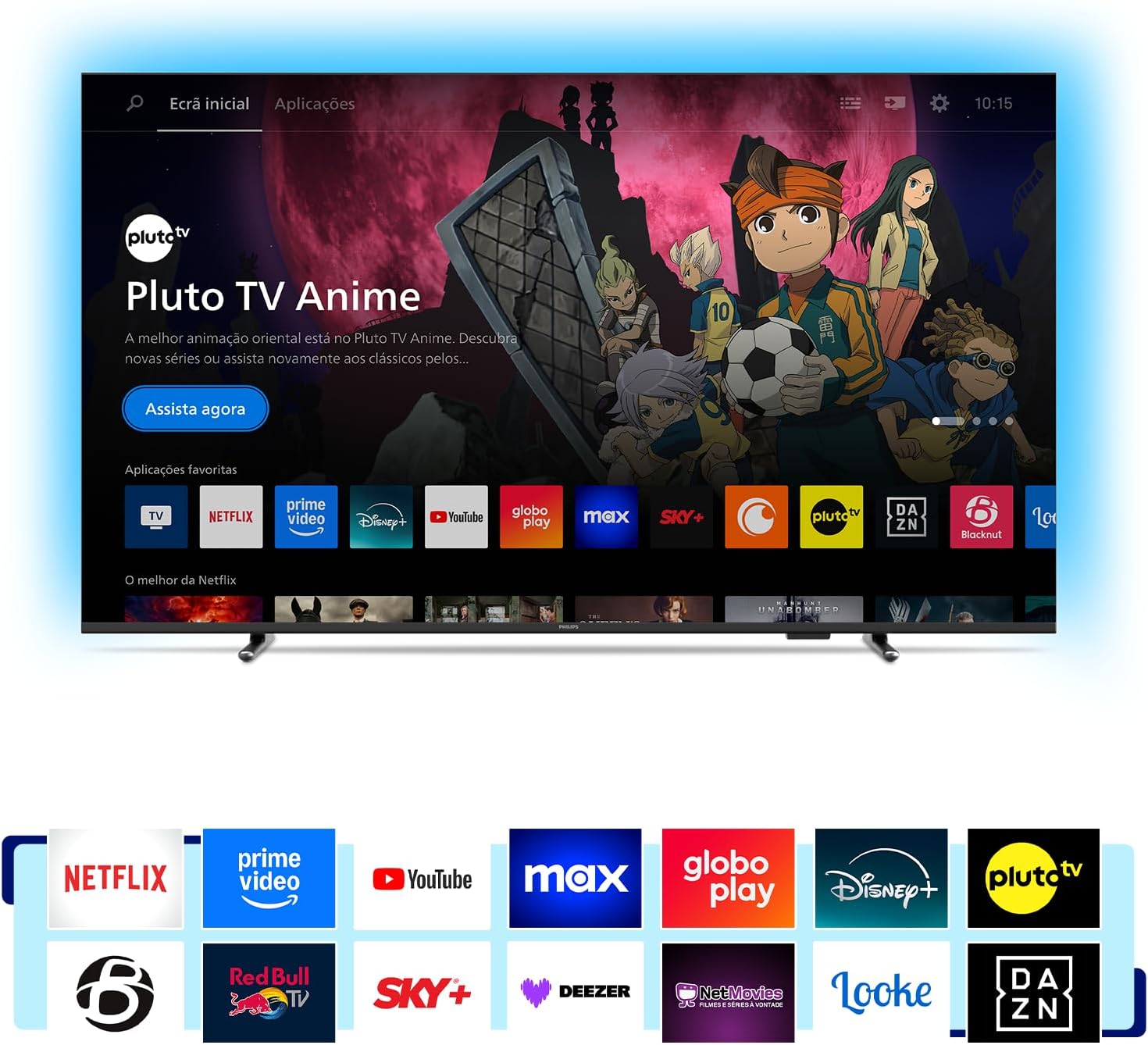 Ajuda a demonstrar o Titan OS, acesso a streaming e integração com assistentes de voz.