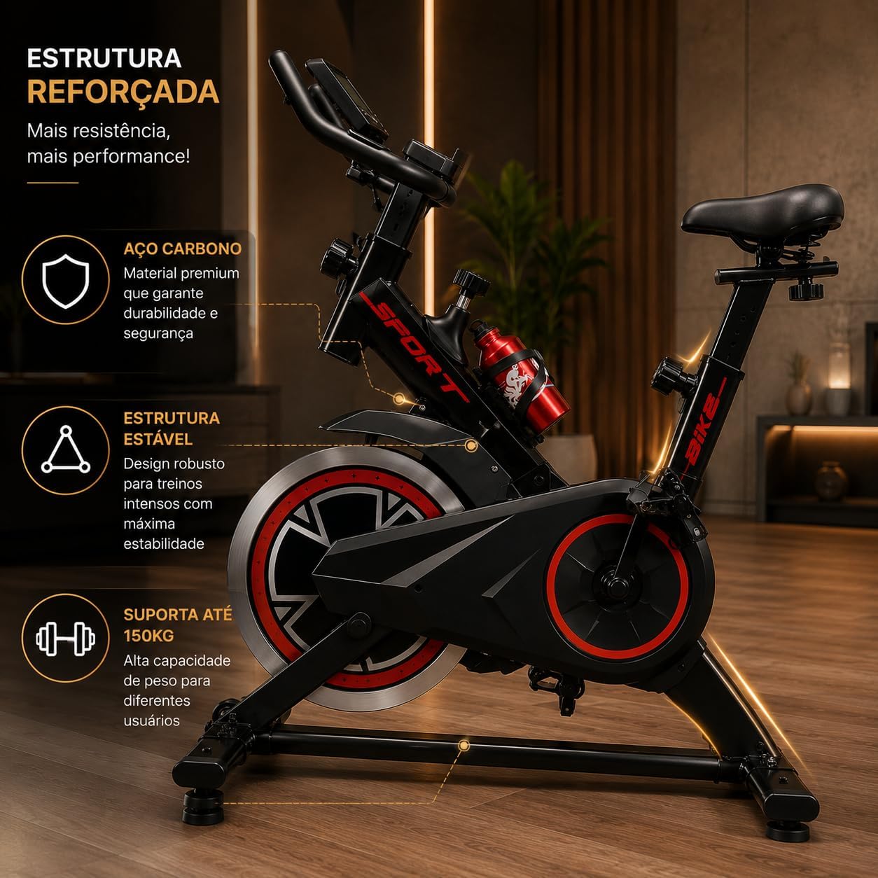Ajuda a destacar proporções, ergonomia geral e estabilidade visual da estrutura.