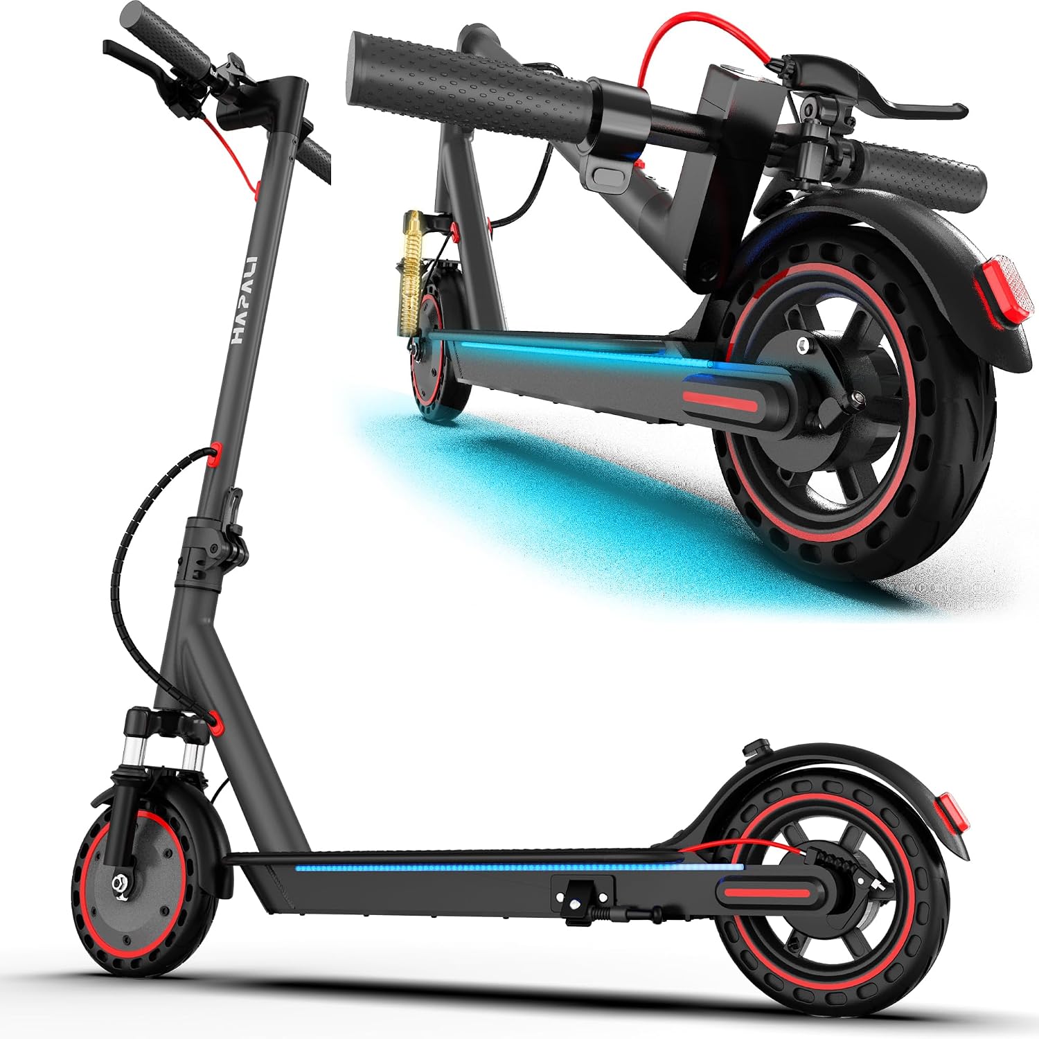 Patinete Elétrico Adulto/Scooter Elétrica - 37 Km Autonomia, Motor 550W, Bateria Alta Capacidade, Suspensão Dianteira e Luzes Laterais Integradas